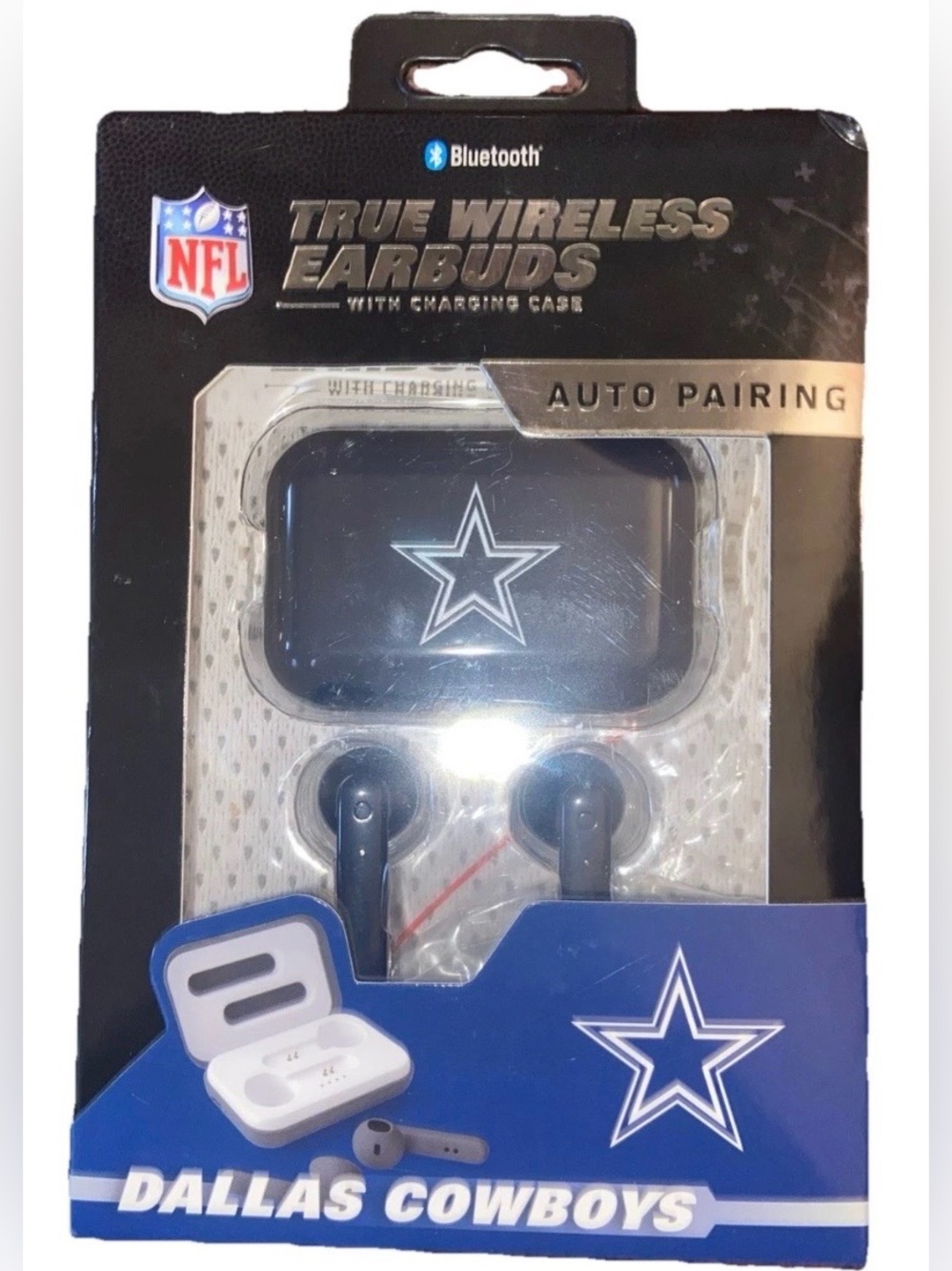 NFL Soar Bluetooth True Wireless Earbuds Blue w/ Charging Case Official Licensed